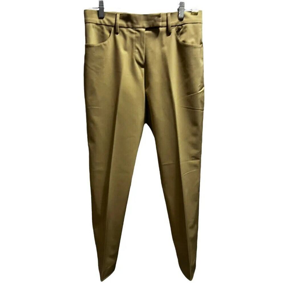 Prada Khaki Dress Size US‎ 2-4 Flat Front Pockets Italy technostretch Trouser